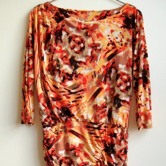 FEMME by Sandra Angelozzi Dress Size M Ruched Stretch Jersey - Picture 7 of 10